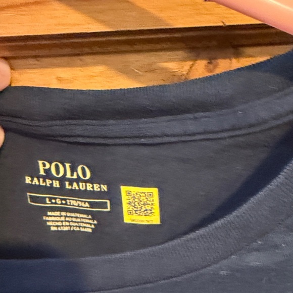 Ralph Lauren Polo Black Tee with White Logo - Picture 2 of 3